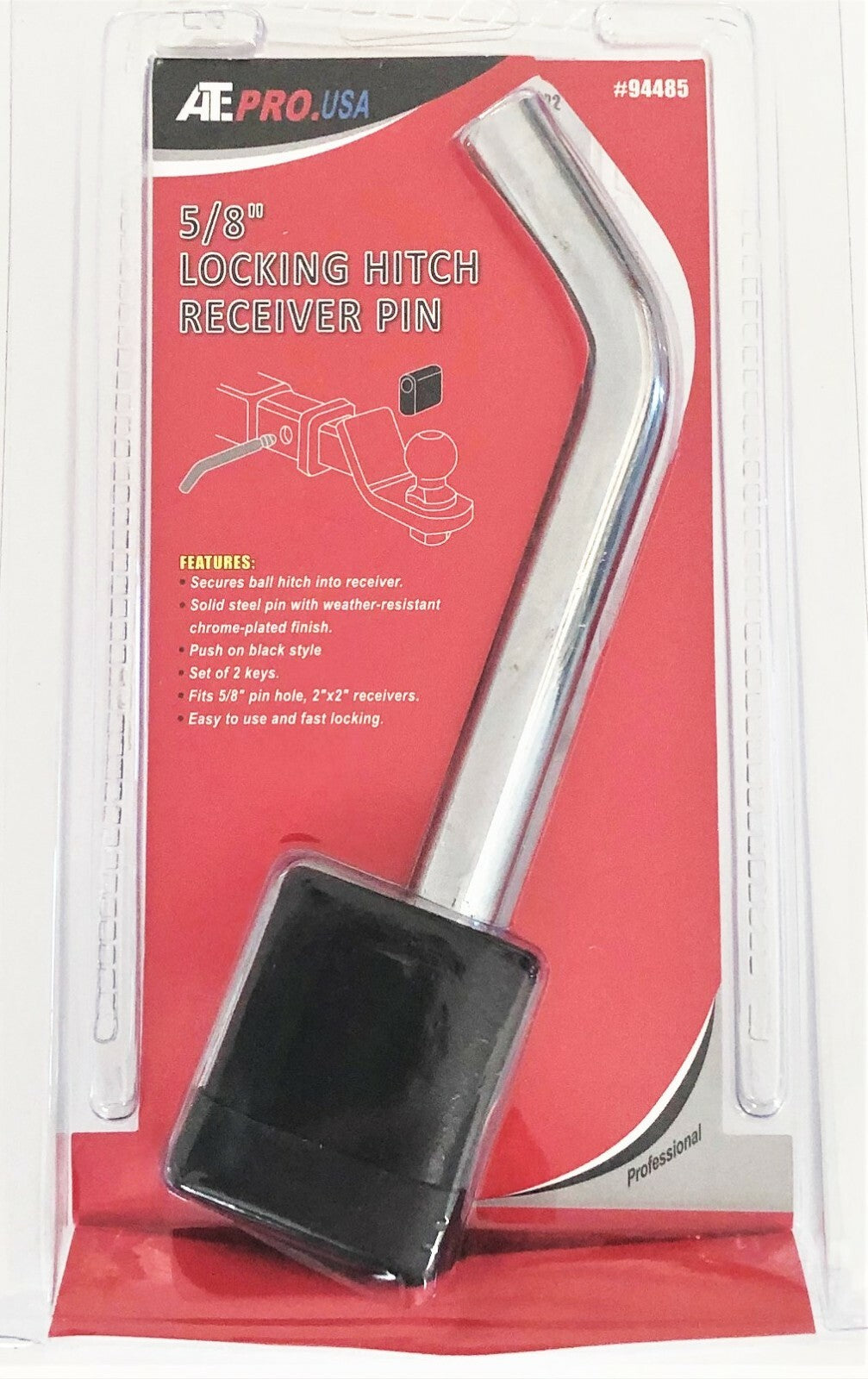 ATE Pro 5/8" Locking Trailer Hitch Pin