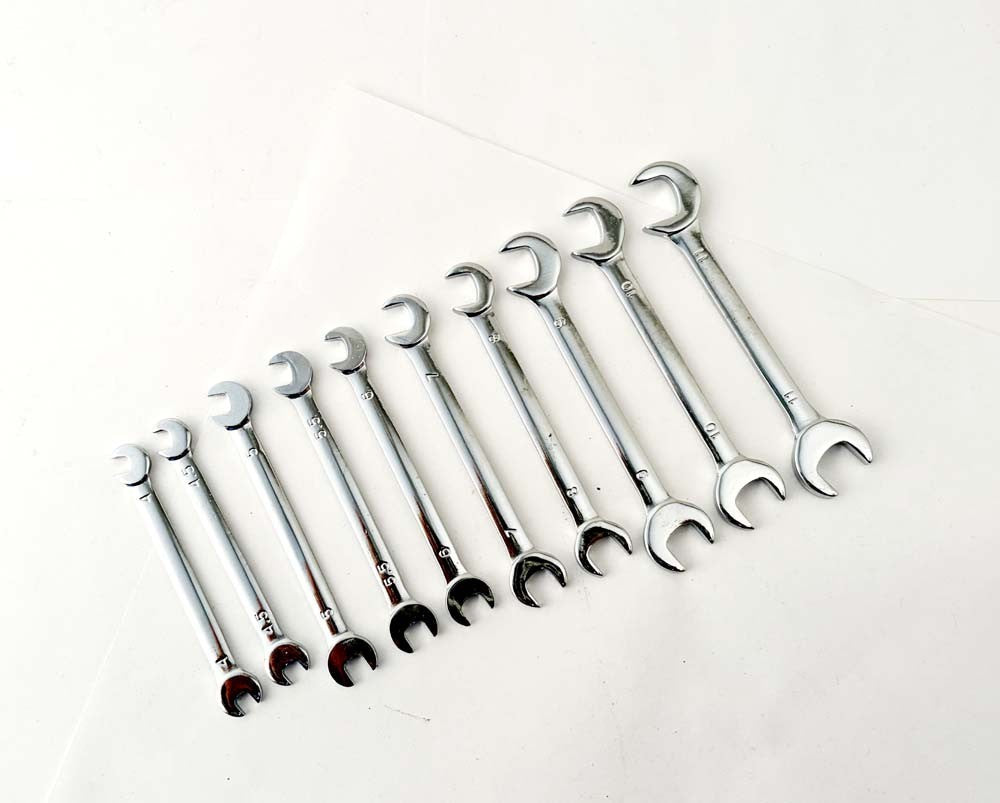 10pc Miniature Mini Angle Double Open End Spanner Wrench Set Metric
