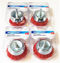 4 MASTERCRAFT 3" NYLON INFUSED CUP BRUSH WHEEL 1/4 HEX