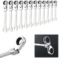 Standard Ratchet Wrenches Sae Open End Wrench Flex-head Car Repair