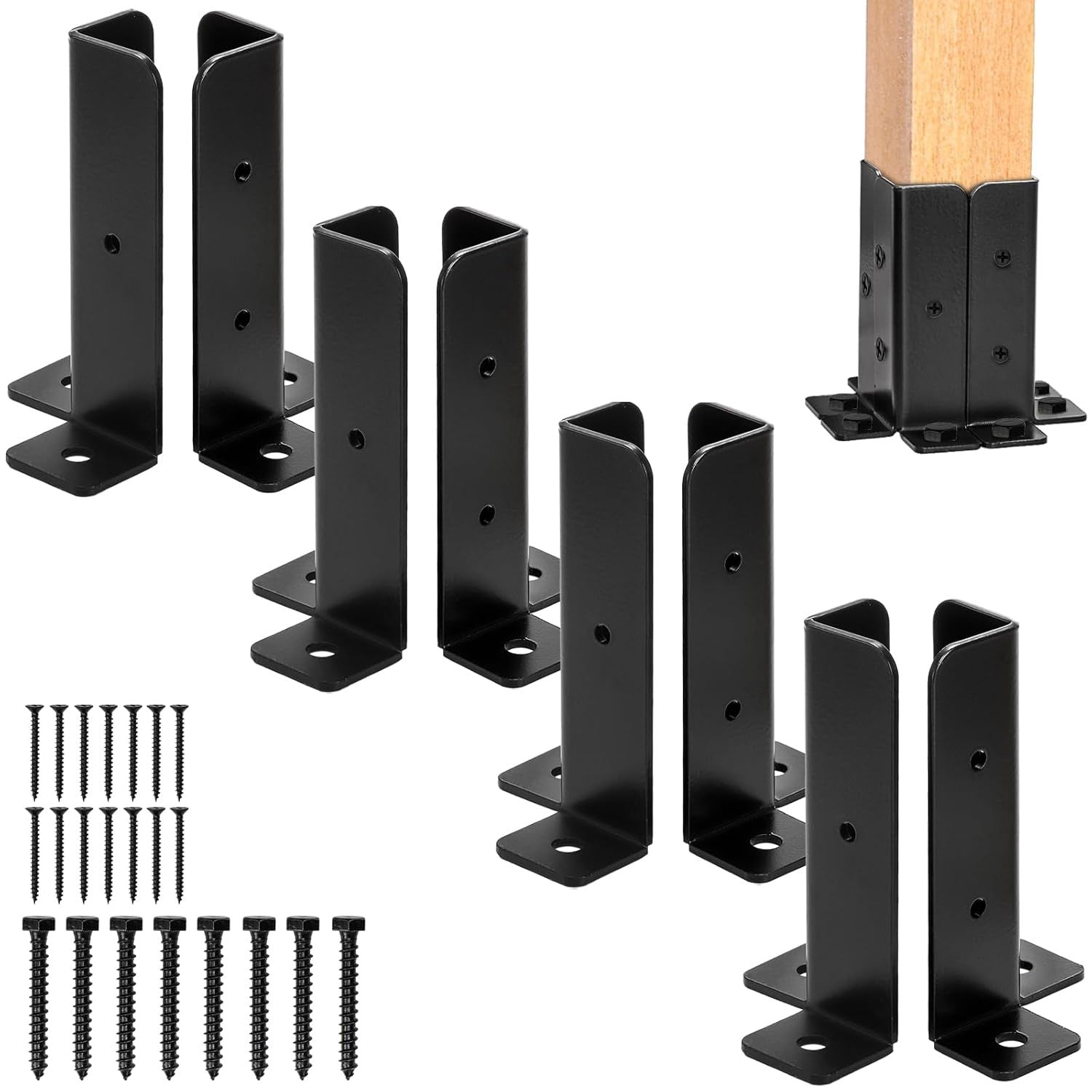 8 Pcs Adjustable Deck Post Anchor Base Brackets Fit 1.5X1.5, 2X2, 2X4