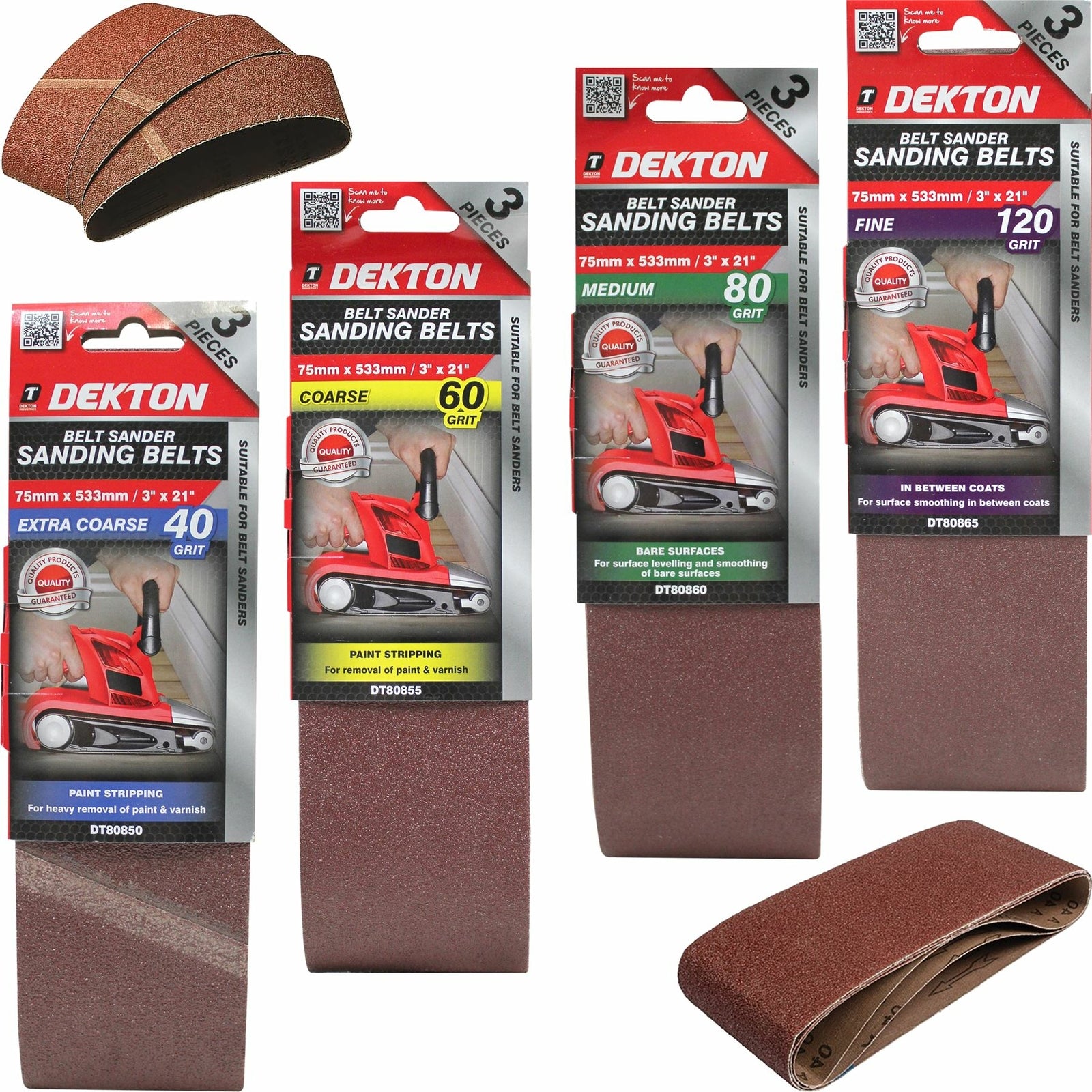 Dekton Sanding Belts - 40 to 120 Grit