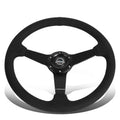 Nrg 350mm Black Spokes 1" Deep Dish Racing Aluminum/ Alcantera