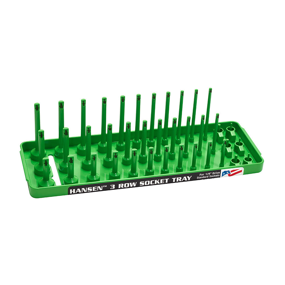Hansen 1/4" Socket Tray Organizer 3 Row Standard SAE