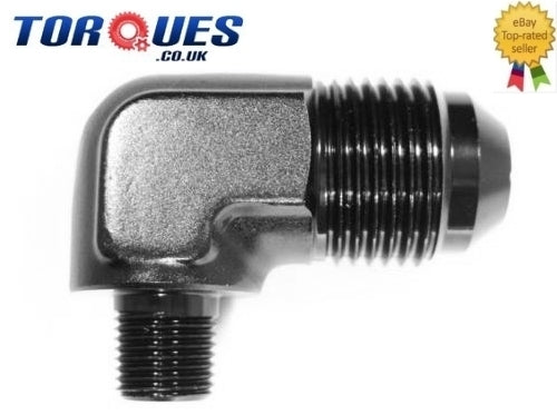 An -8 (an8 an 08) to 1/8" Npt 90 Degree Adapter Black