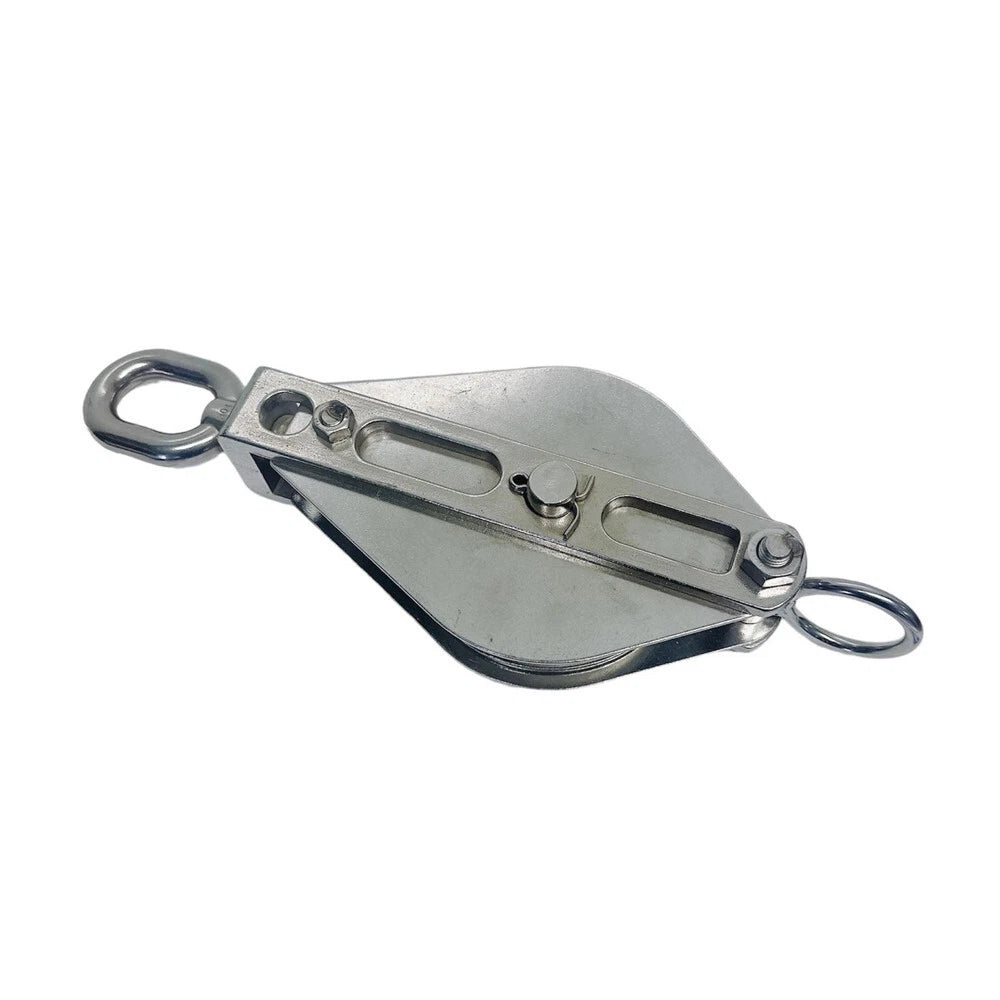 Swivel Eye Block 4" Sheave 1/4" Rope 2,000 Lb Loading Cap. Stainless