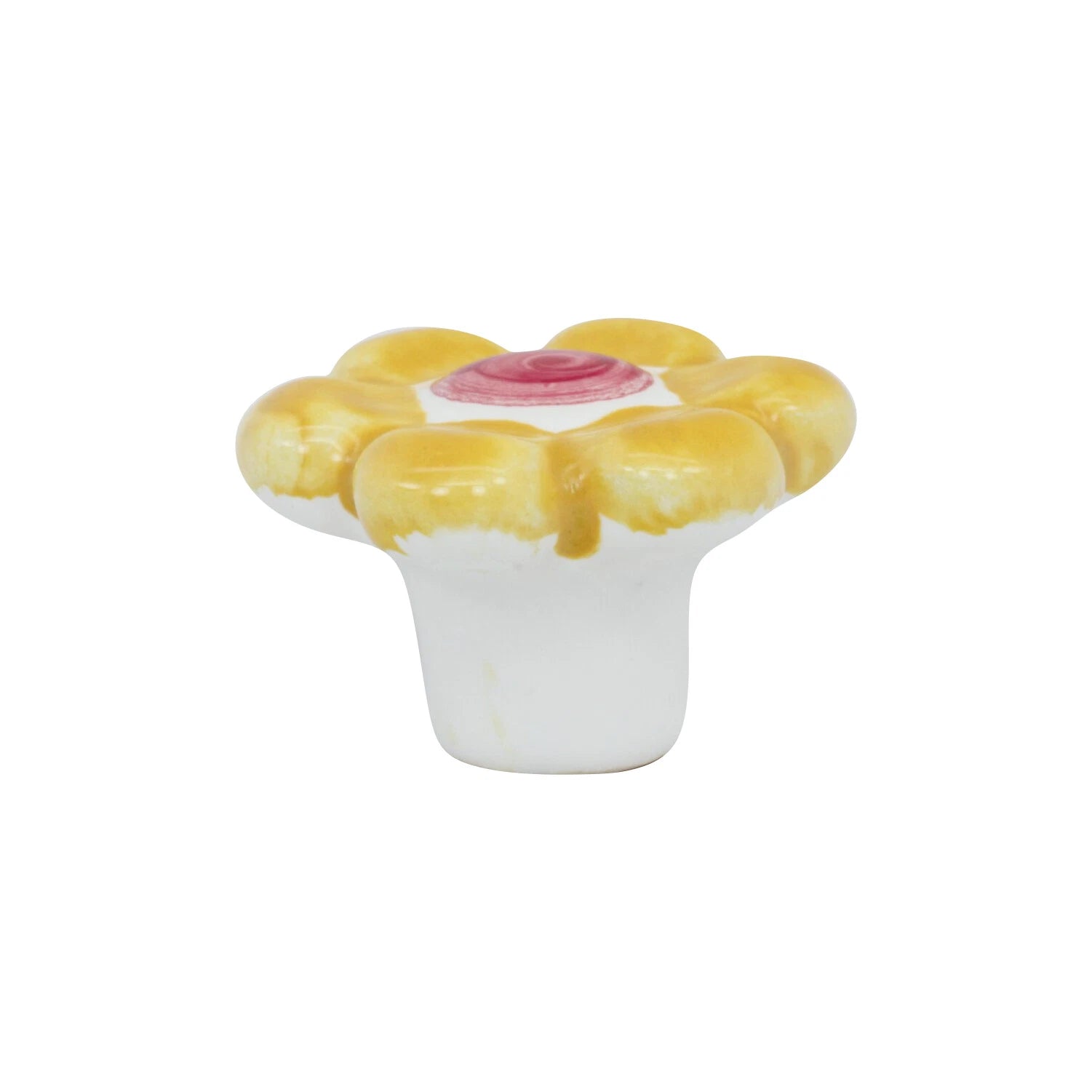 Flower Child: Pastel Yellow Cabinet Hardware Knob, 1- 9/16 Inch Dia