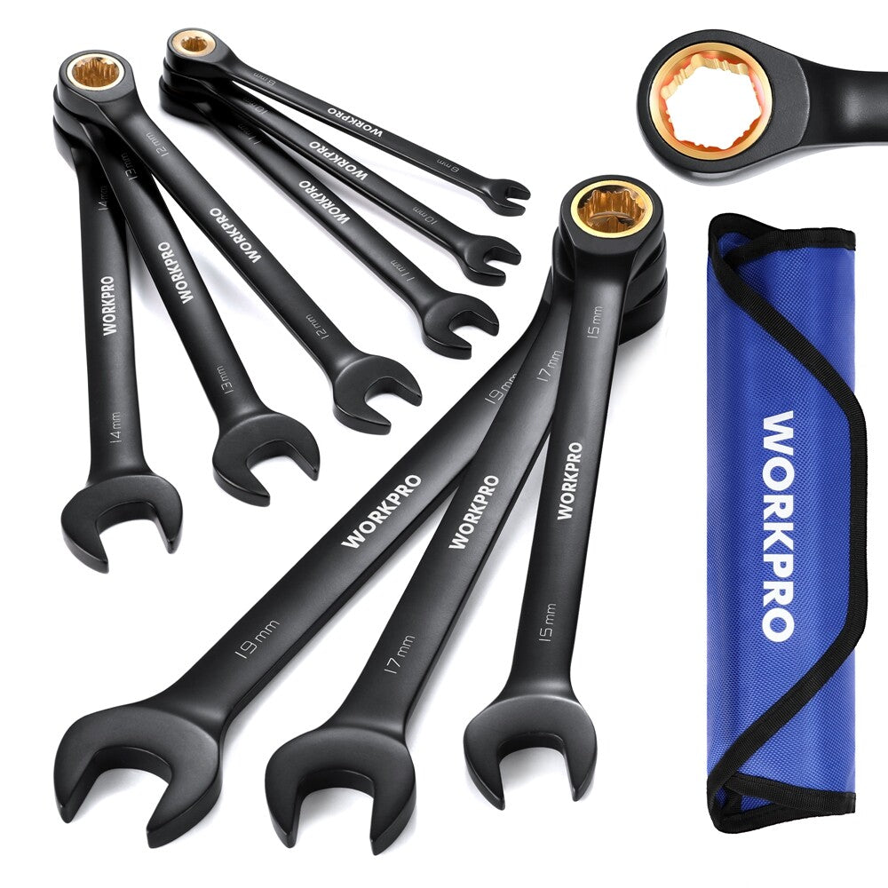 WORKPRO 9PC Ratcheting Wrench Set Metric by WORKPRO
