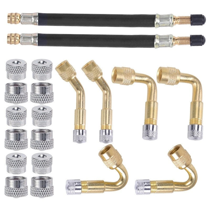 Tire Valve Stem Extender Set For Easy Inflation In Tight Spaces