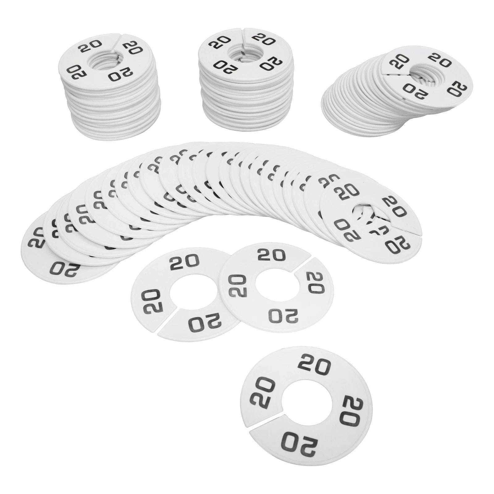 Hangers Retail Clothing Rack 3-1/2" Round Plastic Size 20 Dividers