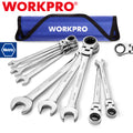 WORKPRO 8-Piece Flex-Head Ratcheting Combination Wrench Set Metric