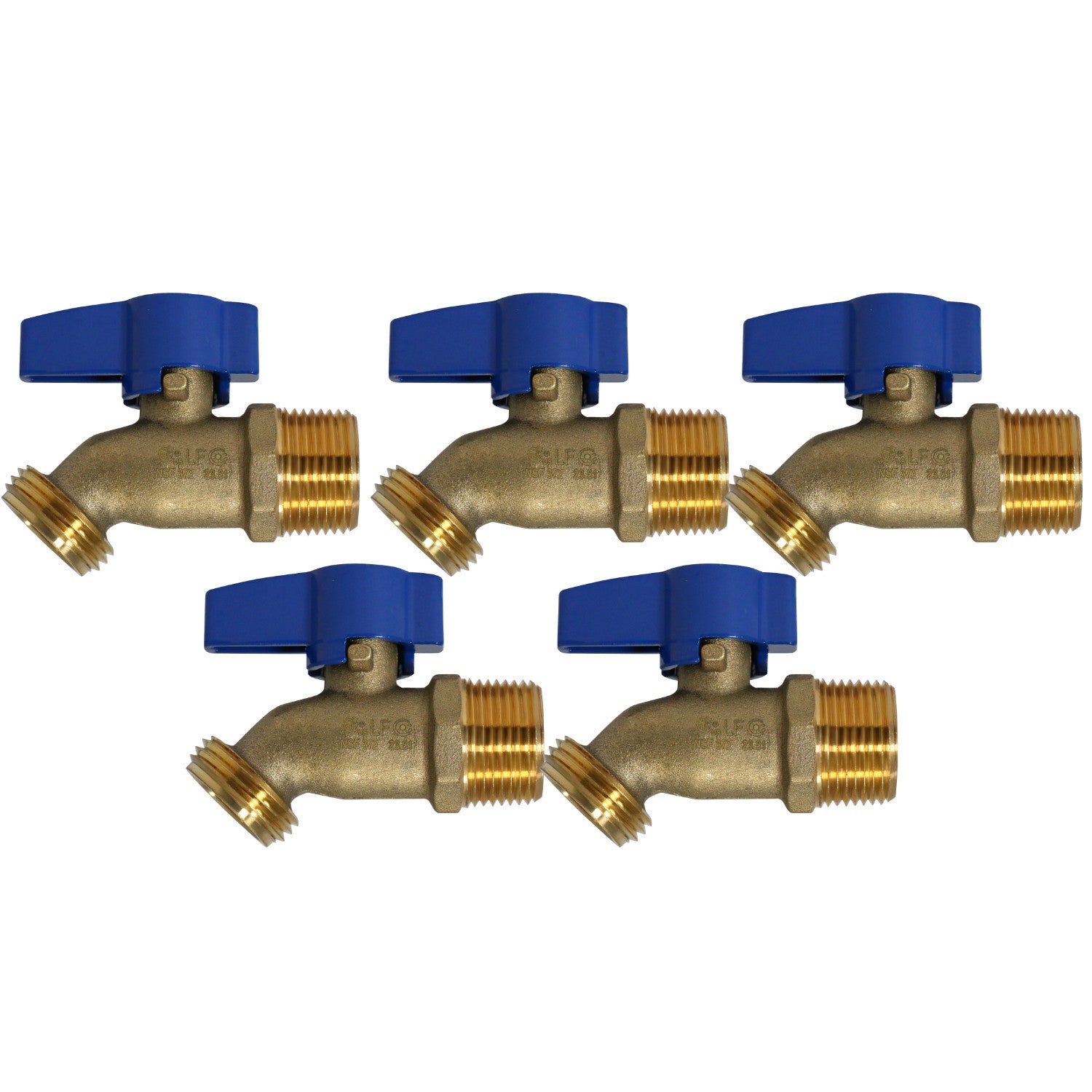 5 Pack XFITTING 3/4" Male Threaded Hose Bibb No Kink ,