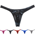 Men Sexy Shiny For Lingerie G-string Thong Low Rise Bikini Briefs