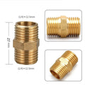 Air Line Compressor Fittings 1/4" Male To Male Hex Nipple Brass