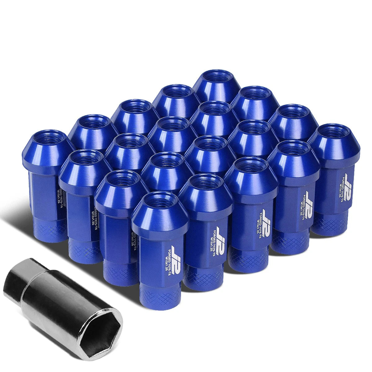 J2 7075-t6 Forged Aluminum M12x1.25 5cm Open-end Lug Nut Set+adapter