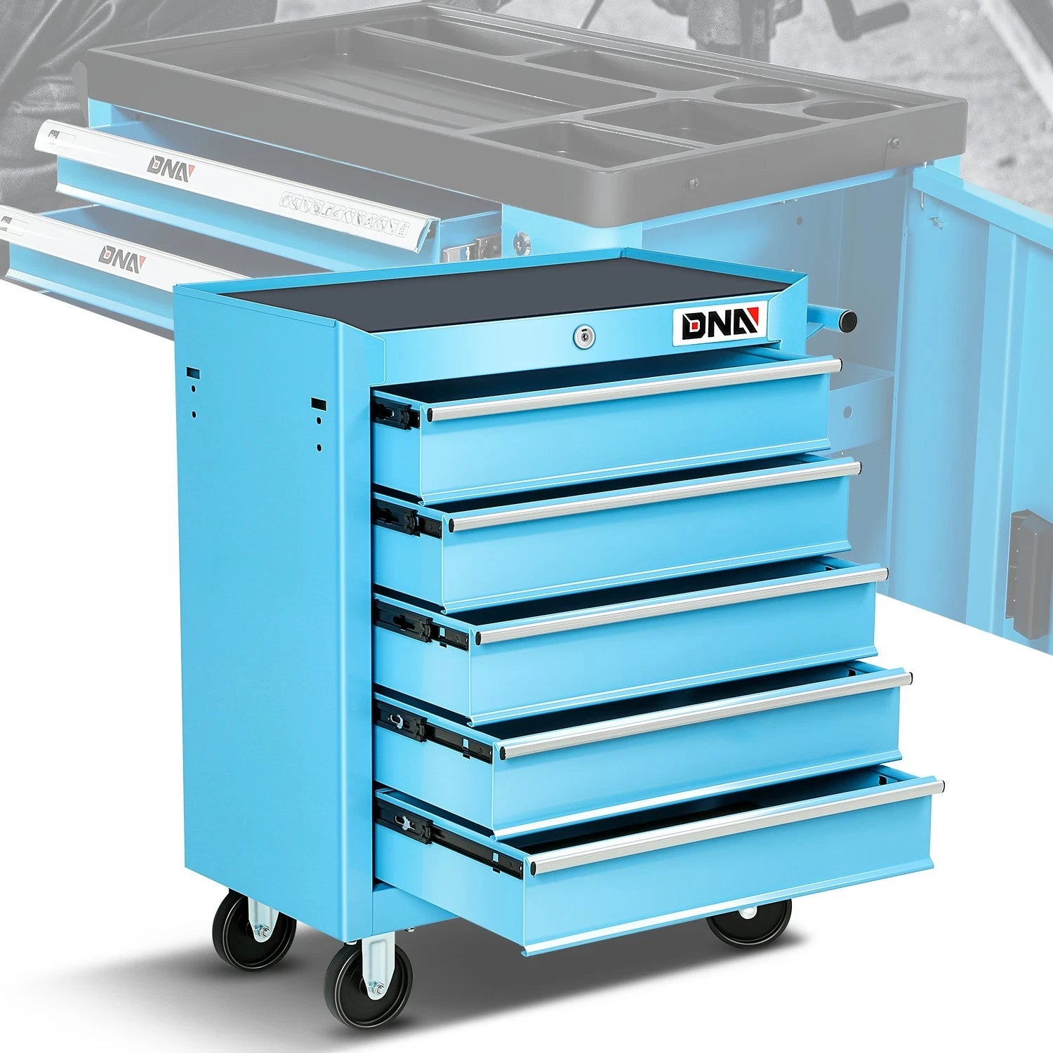 5 Drawers Lockable Rolling Tool Chest Cabinet | Built Supply Co
