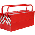 WORKPRO Metal Tool Box 18'' Cantilever Folding Red Storage B