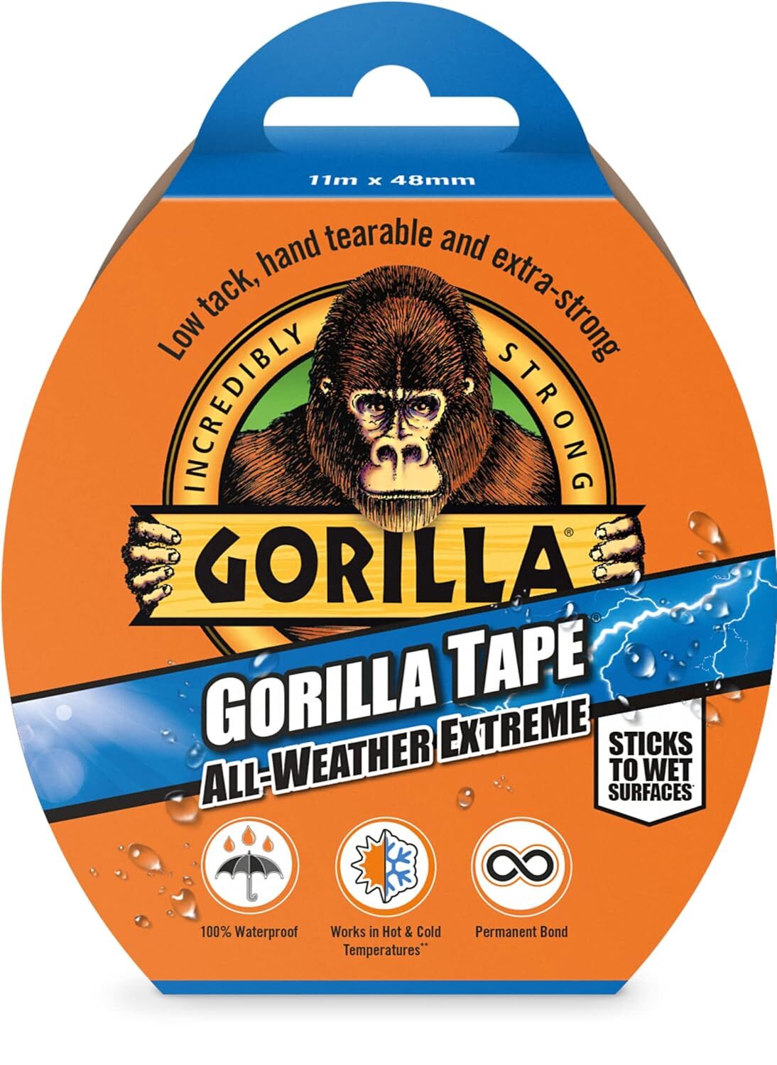 Gorilla Tape Black All Weather Extreme 48mm x 11m