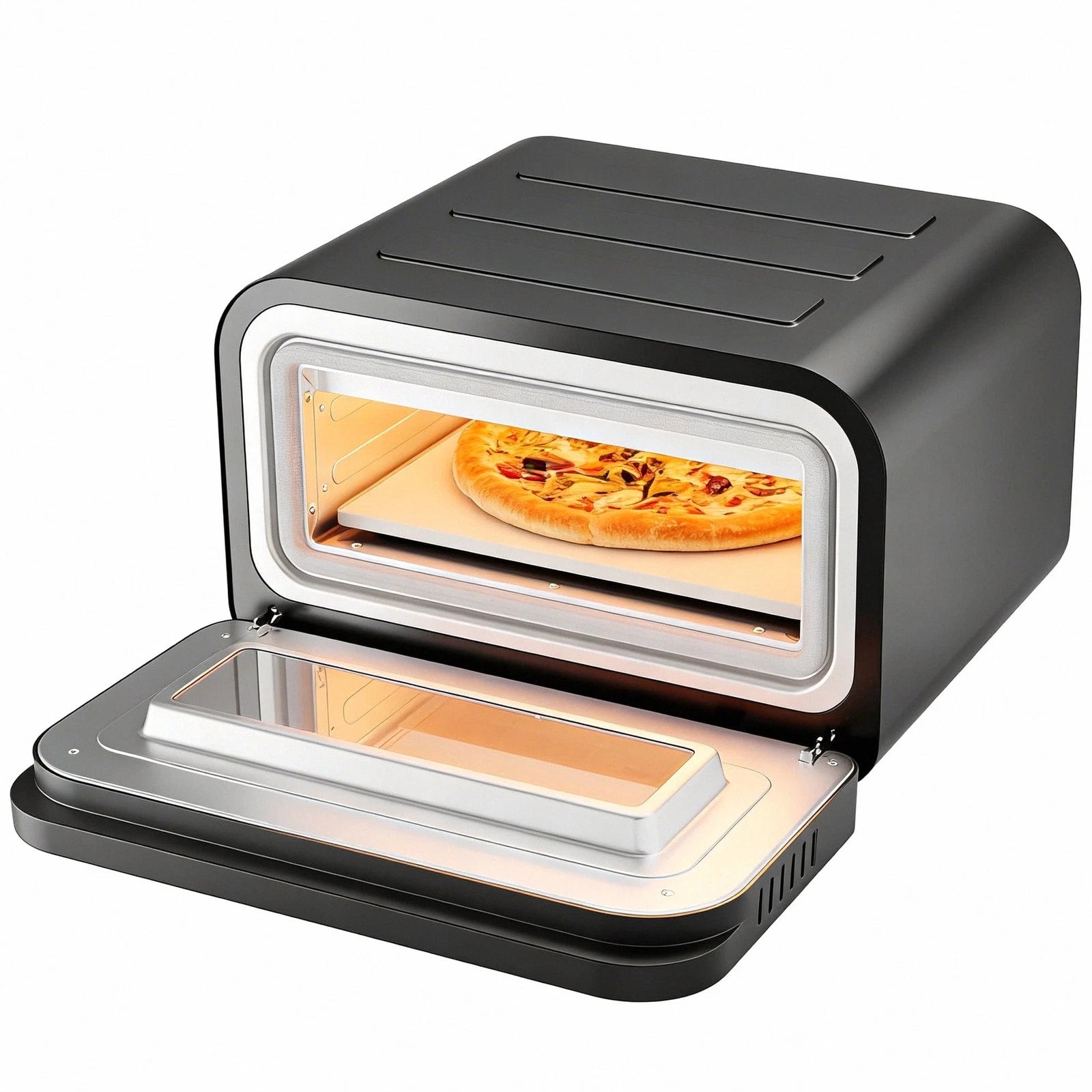 PARGRILL Electric Pizza Oven 12" 1700W Countertop Pizza Cooker 180 to 840°F Temp