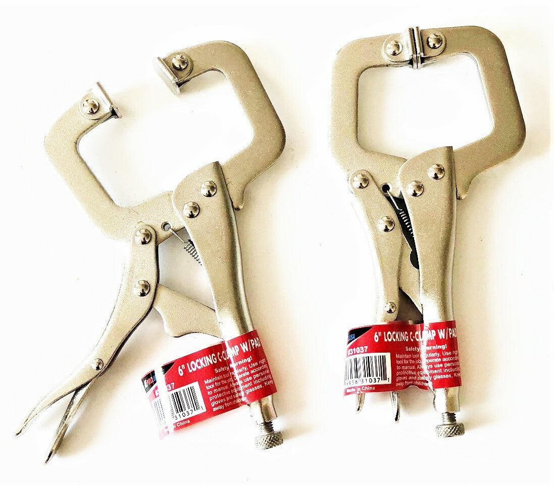 2 ATE Pro 6" Locking Vise C Clamp Pliers