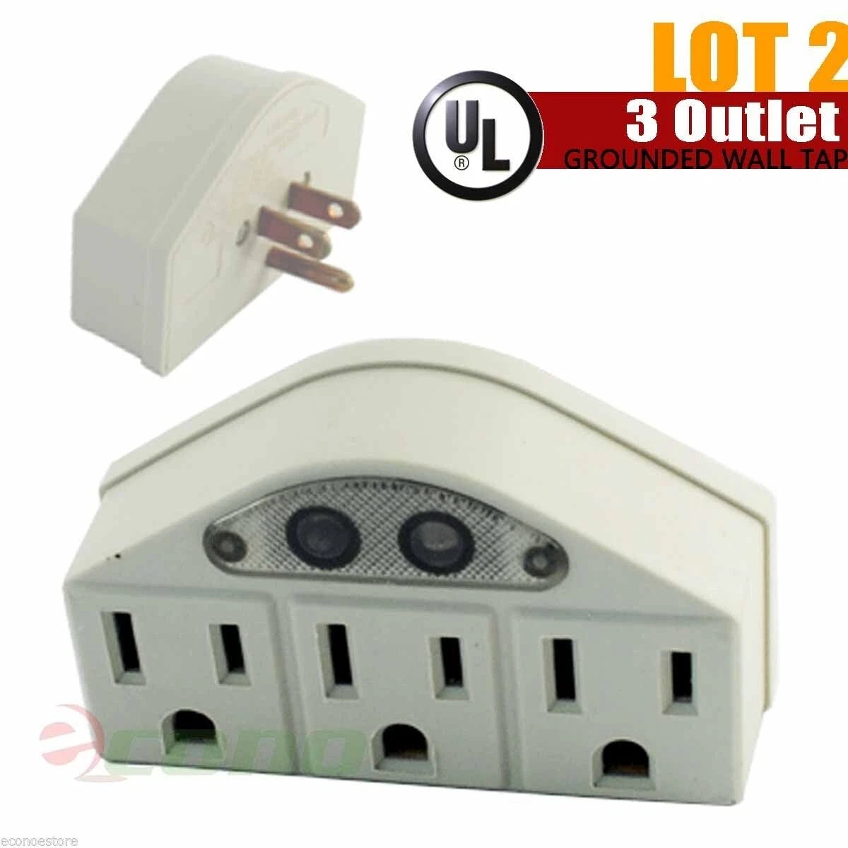 Lot 2 Add On 3 Outlet Ac Power Sensor Photo Cell Night Light Wall Tap