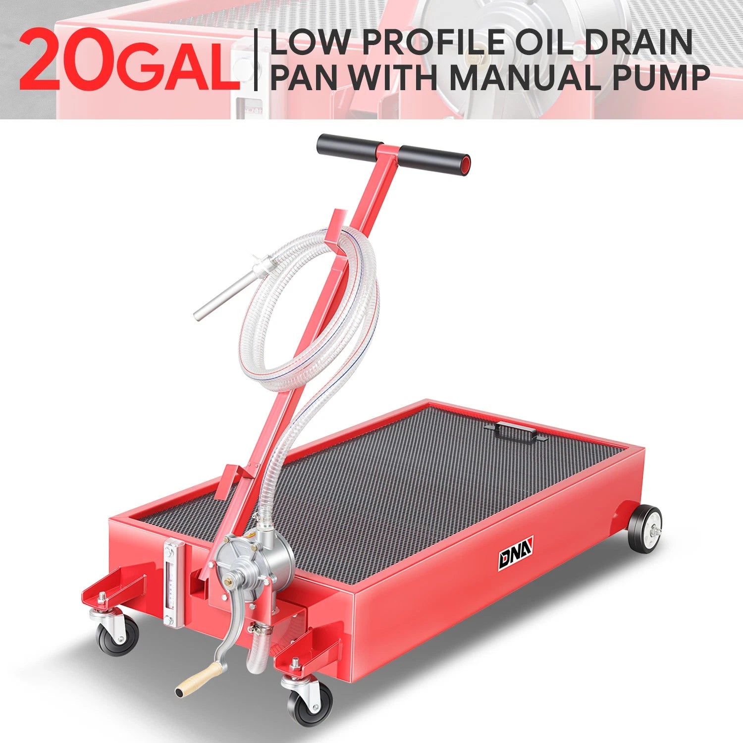 Red 20 Gallon Portable Car Truck Low Profile Oil | Built Supply Co