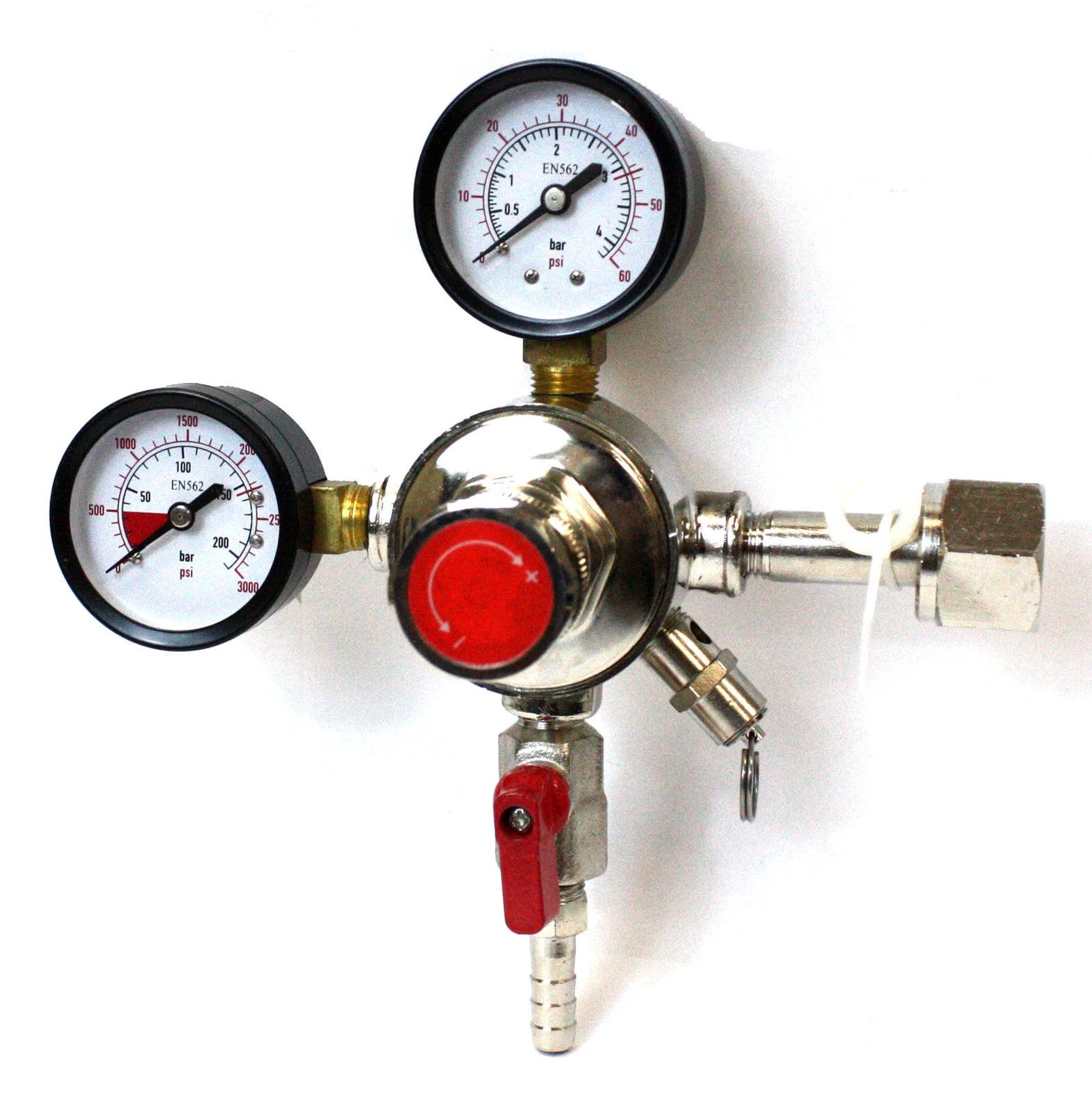 Dual Gauge Co2 System Regulator Shutoff Valve Hfs 4 Homemade Brewing