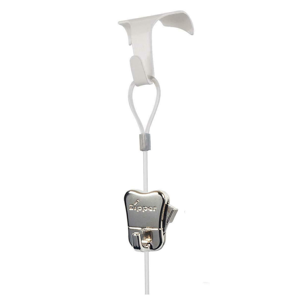 Stas Moulding Hook White, Zipper & Perlon Cord Picture Hanging