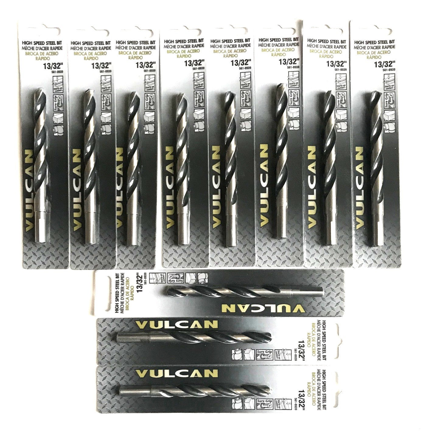12 Vulcan 13/32" Steel Drill Bits