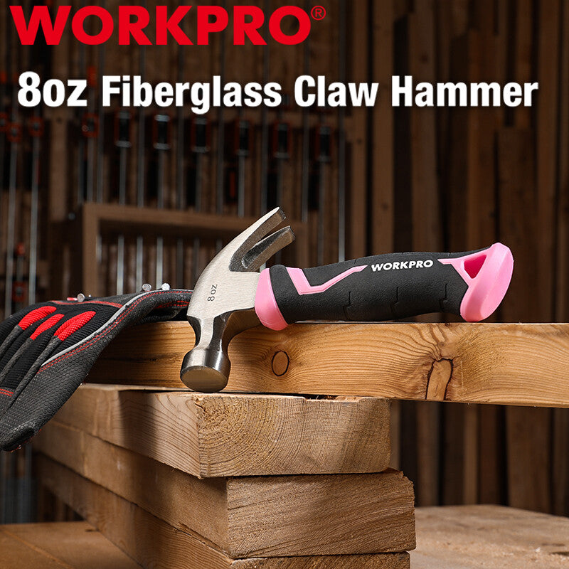 WORKPRO 8oz Claw Hammer with Fiberglass Handle by WORKPRO