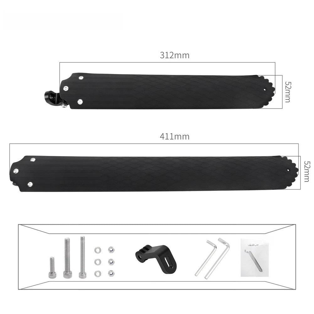 Foldable Mudguard For Fender Quick Drainage For 14-22 Inch