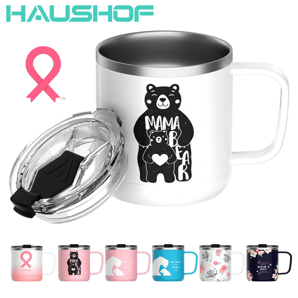 HAUSHOF 14OZ Mothers Day Tumblers Mug Stainless Steel Coffee Mug Cup