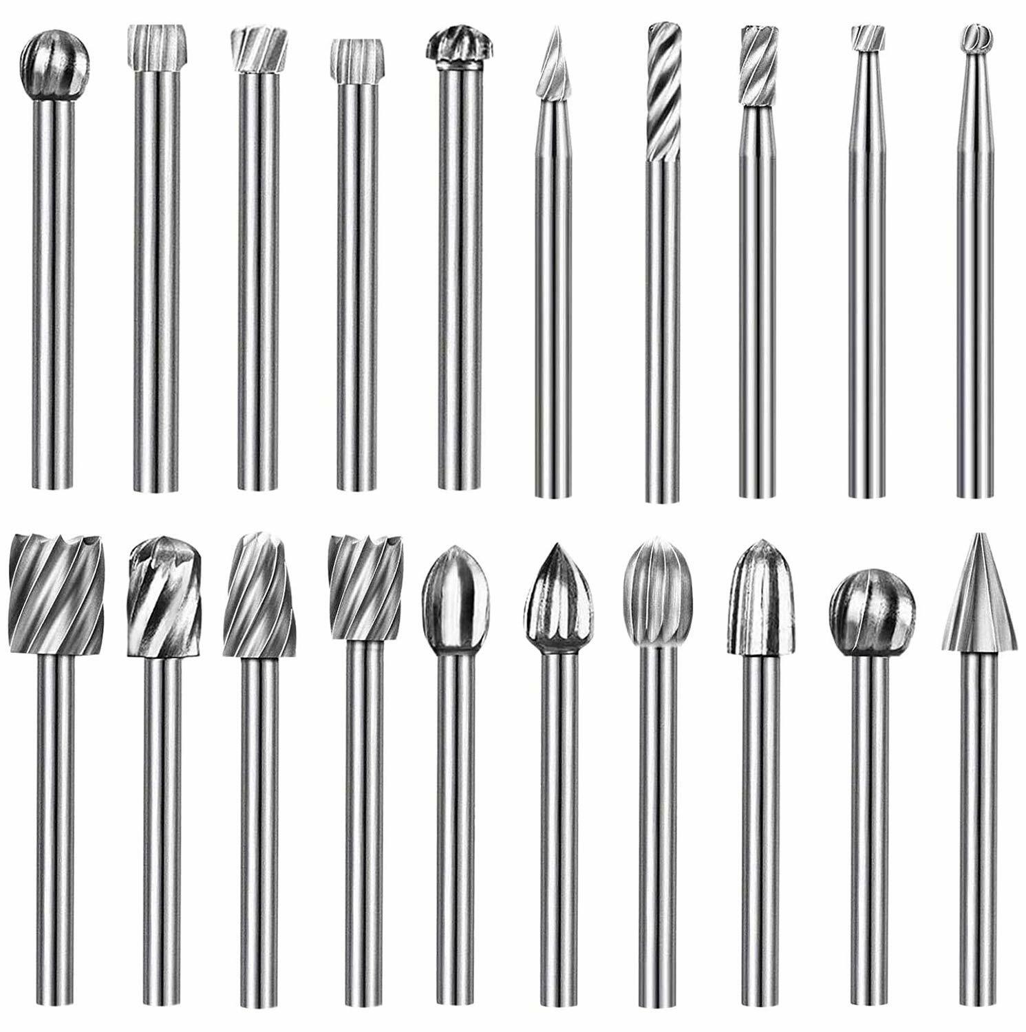 20PCS HSS Rotary Burrs for Wood Carving Drill Bit Set by Unbranded