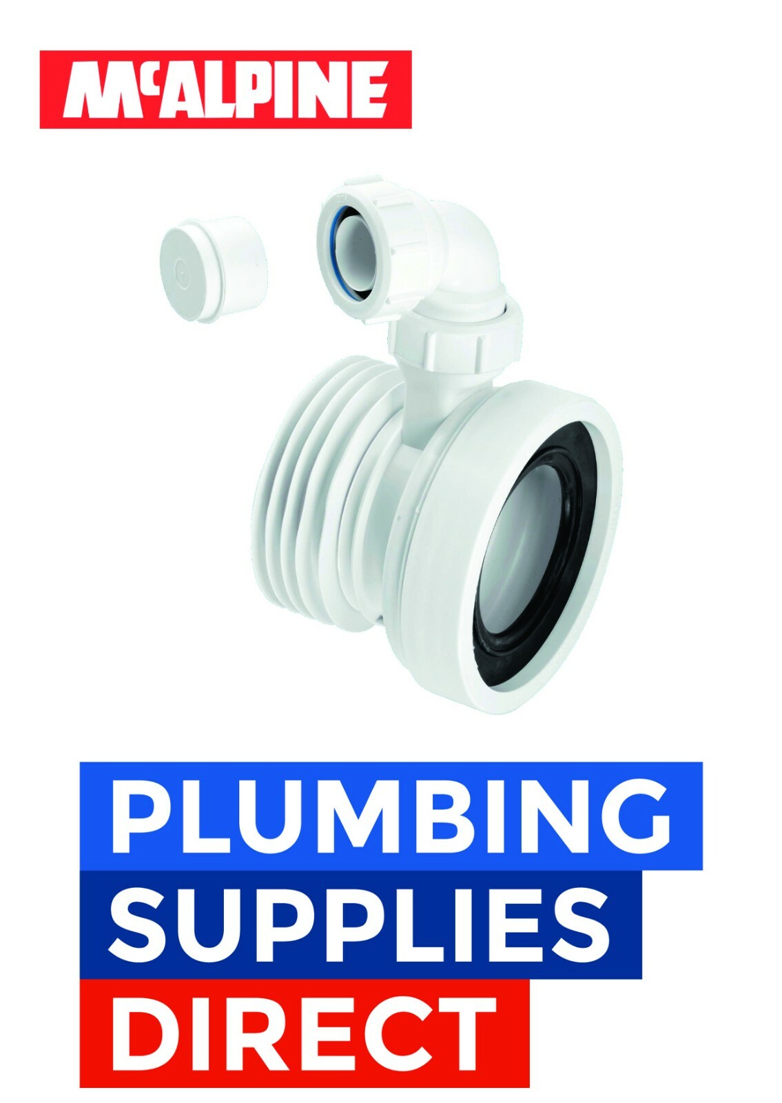 McAlpine Straight Rigid WC Connector with Vent Boss