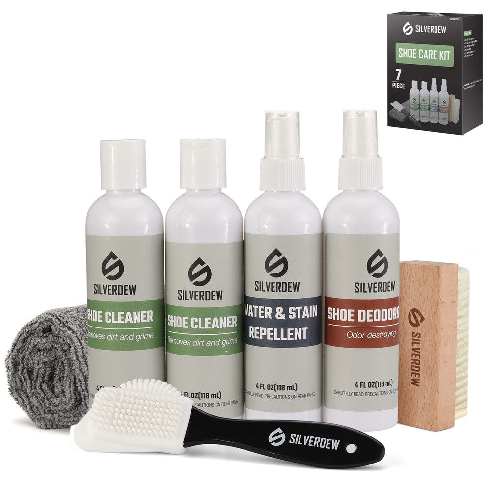 7-Piece Shoe Cleaning Kit with Cleaner Bottles