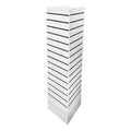12 Inch X 12 Inch X 54 Inch White Revolving Slatwall 4 Sided Rotating