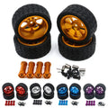 Silver/purple/<wbr/>gold/blue/red Wheels Rim Hubs+rubber Tires Metal
