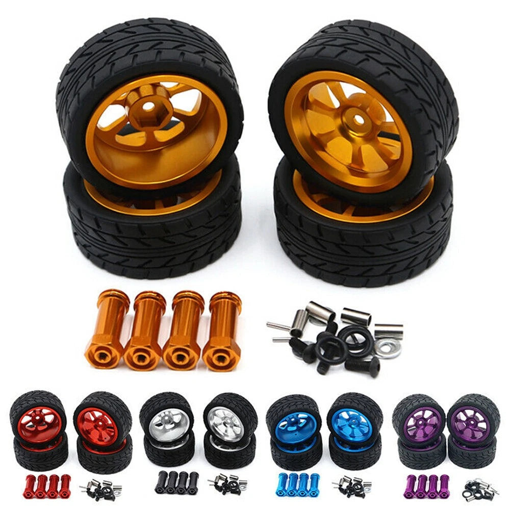 Silver/purple/<wbr/>gold/blue/red Wheels Rim Hubs+rubber Tires Metal