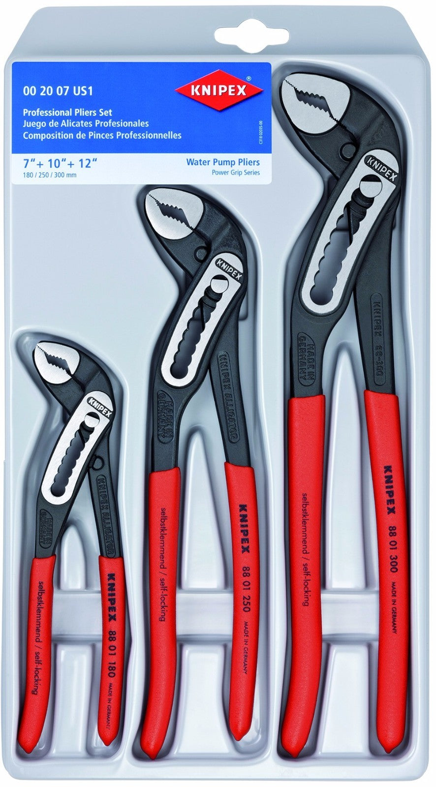 Knipex Alligator 3pc Plier Set 7", 10", 12"