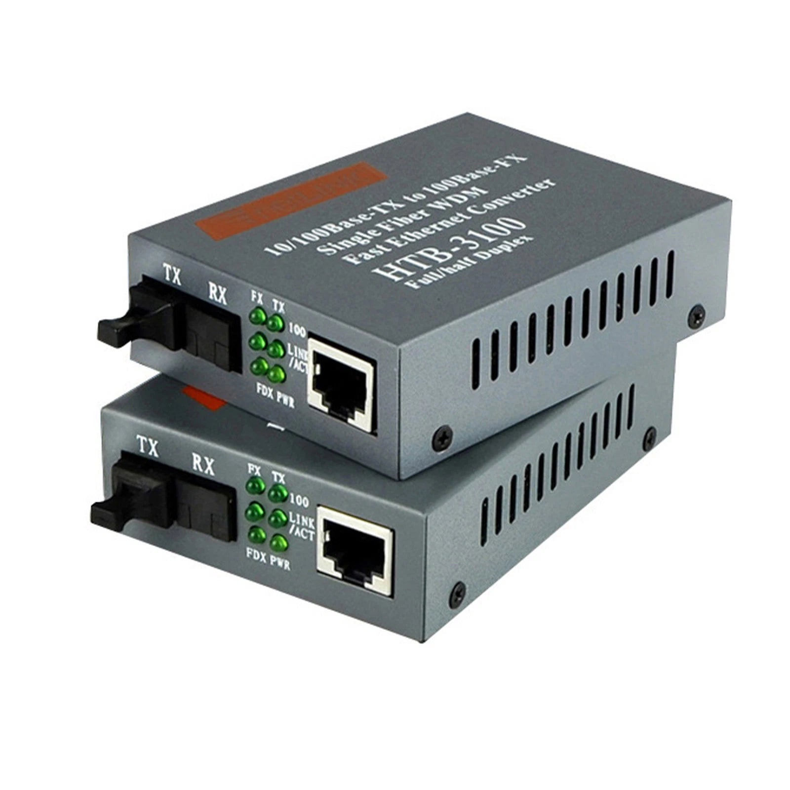 Fiber Media Converter 10/100m Sm Single Fiber Sc Port 25km 1pair