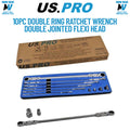 US PRO 8mm to 19mm Double Jointed Flex Head Ratchet Spanner Set