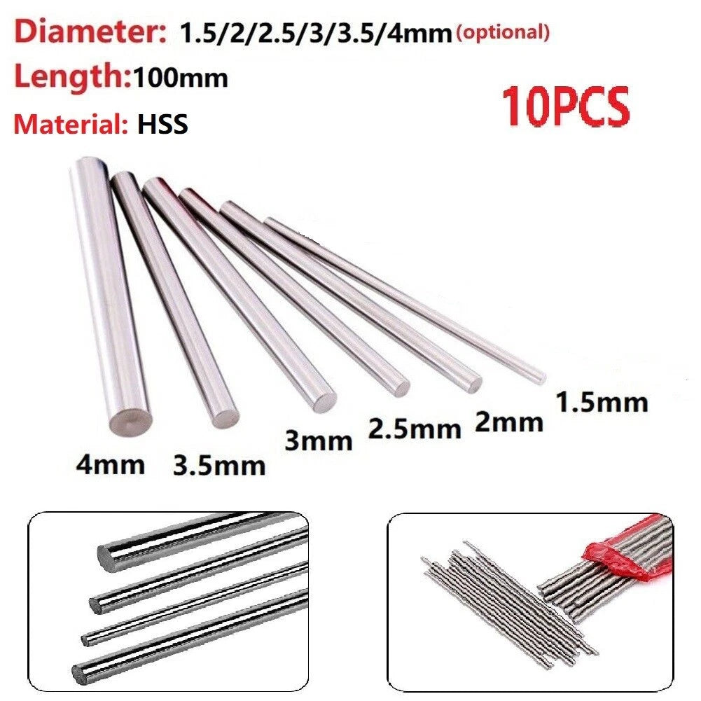Hss 100mm Round Bar 1.5/2/2.5/3/3.<wbr/>5/4mm Dia For Carving
