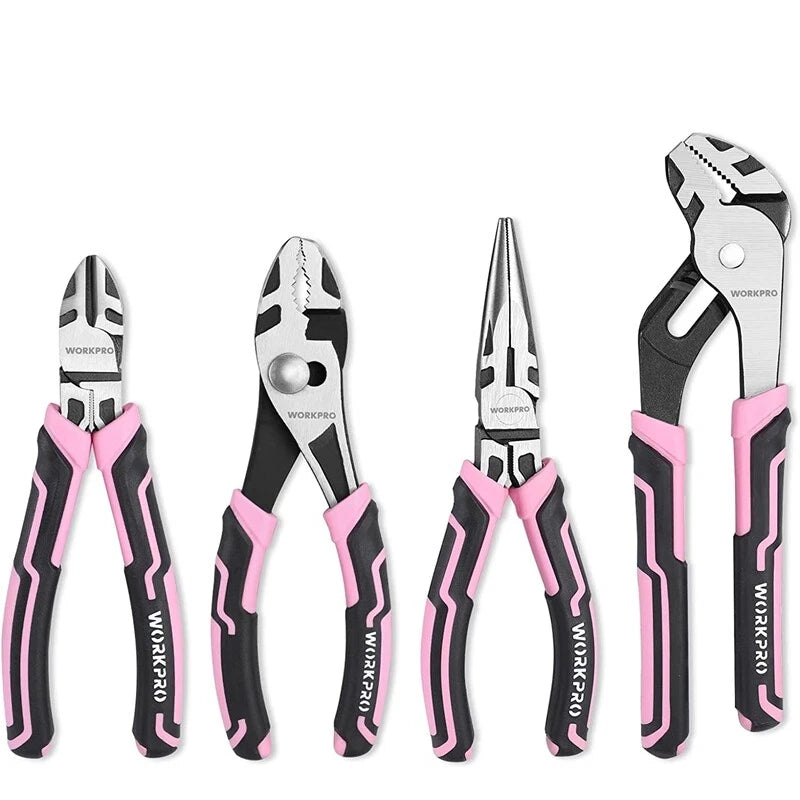 Workpro 4-piece Pliers Set, Premium Cr-v Construction Pliers Tool