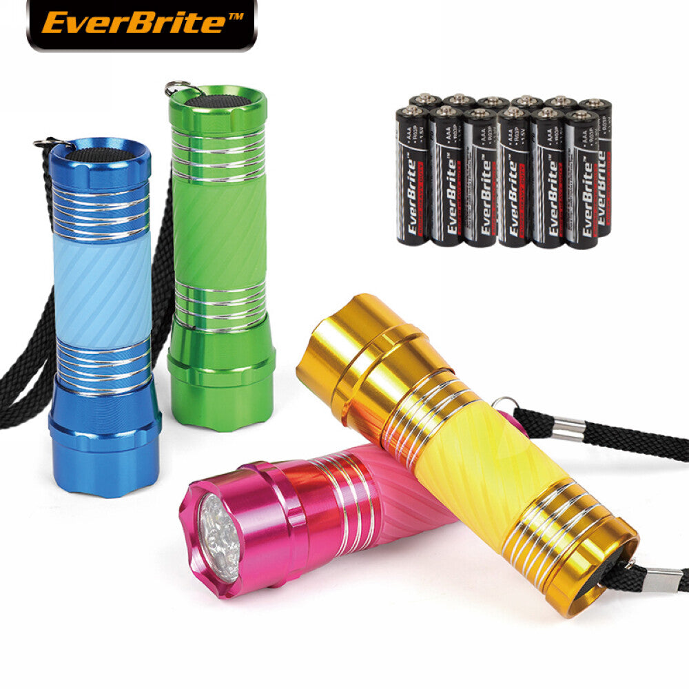 EverBrite 4Pack Mini LED Aluminum Flashlight Party Favor Color