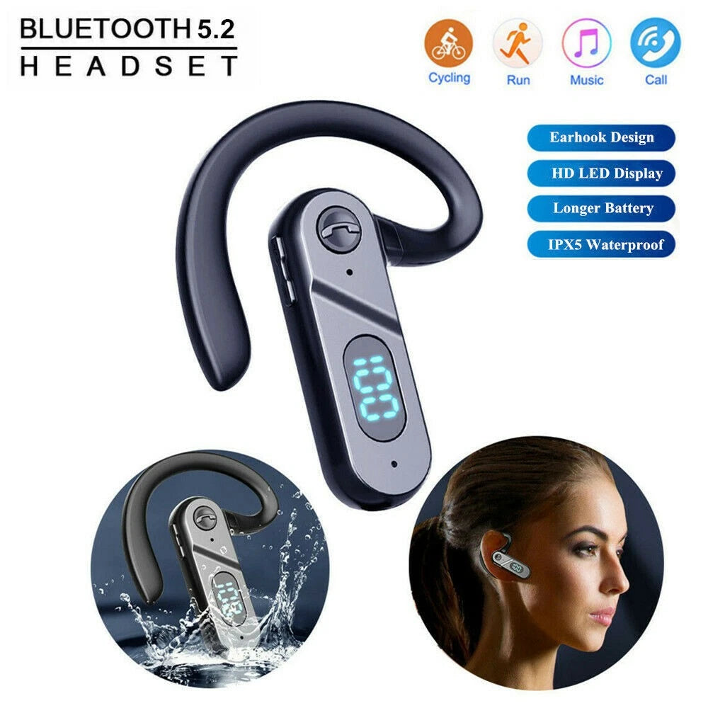 Wireless Bluetooth 5.2 Led Earpiece Headset Noise Cancelling Earbuds