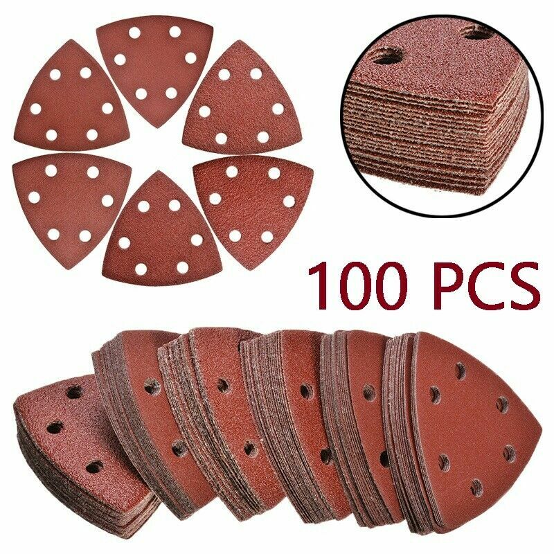 100 Triangle Sandpaper Pads for Oscillating Tool by Unbranded