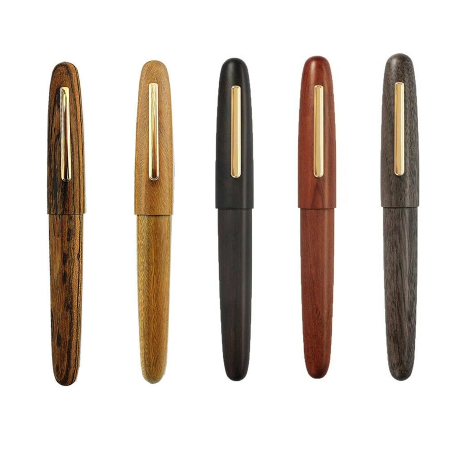 143mm Jinhao 9056 Wood Golden Clip Fountain Pen Iridium Fine(f)/0.5mm
