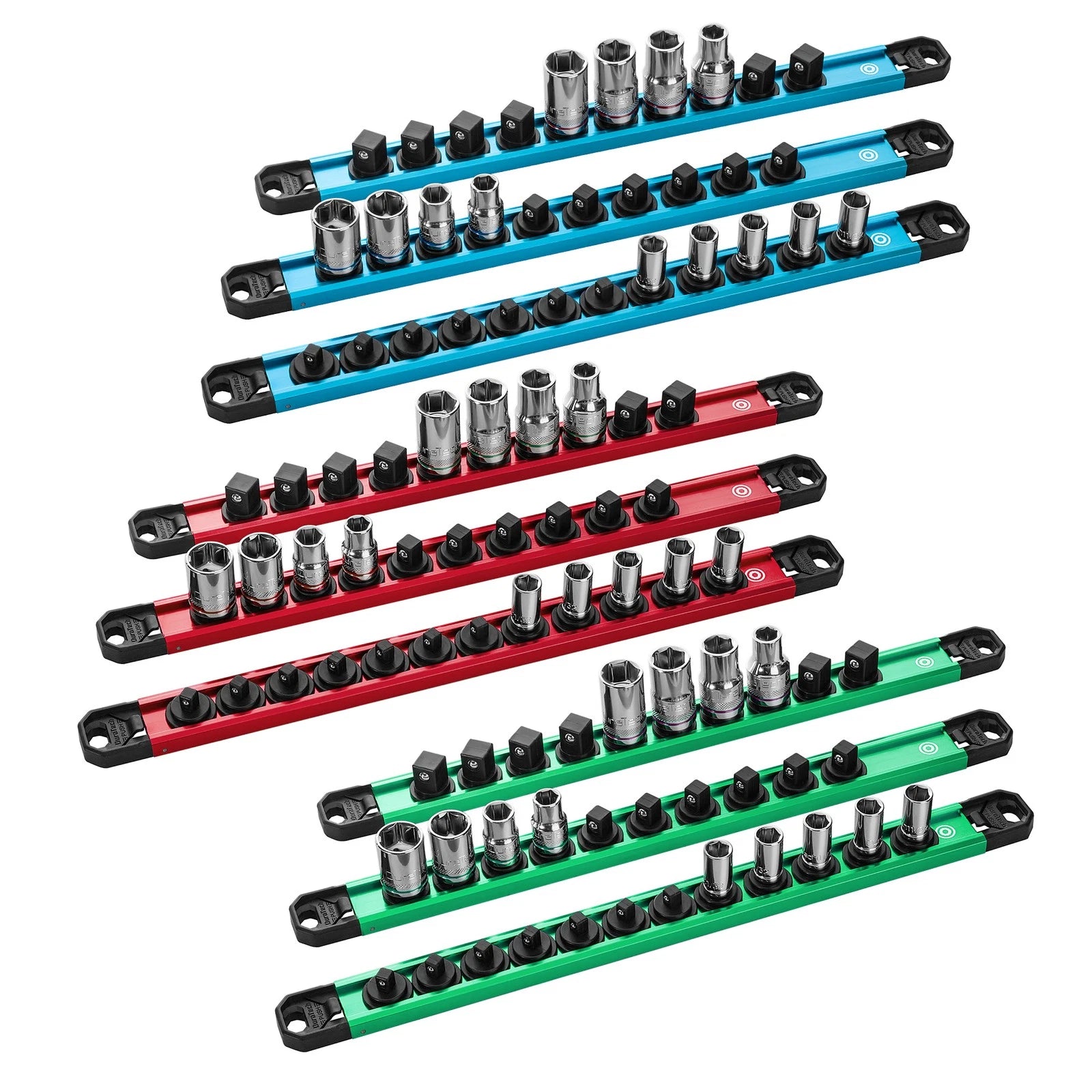 Duratech Magnetic Socket Organizer Set 1/4” 3/8” 1/2” Aluminum Alloy