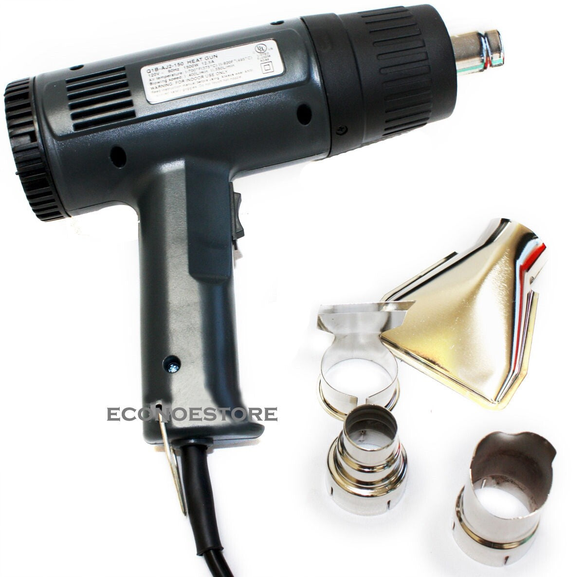 1500W HEAT GUN Auto Body Fabrication W/ ACCESSORIES SHRINK WRAPPING 4 NOZZLES