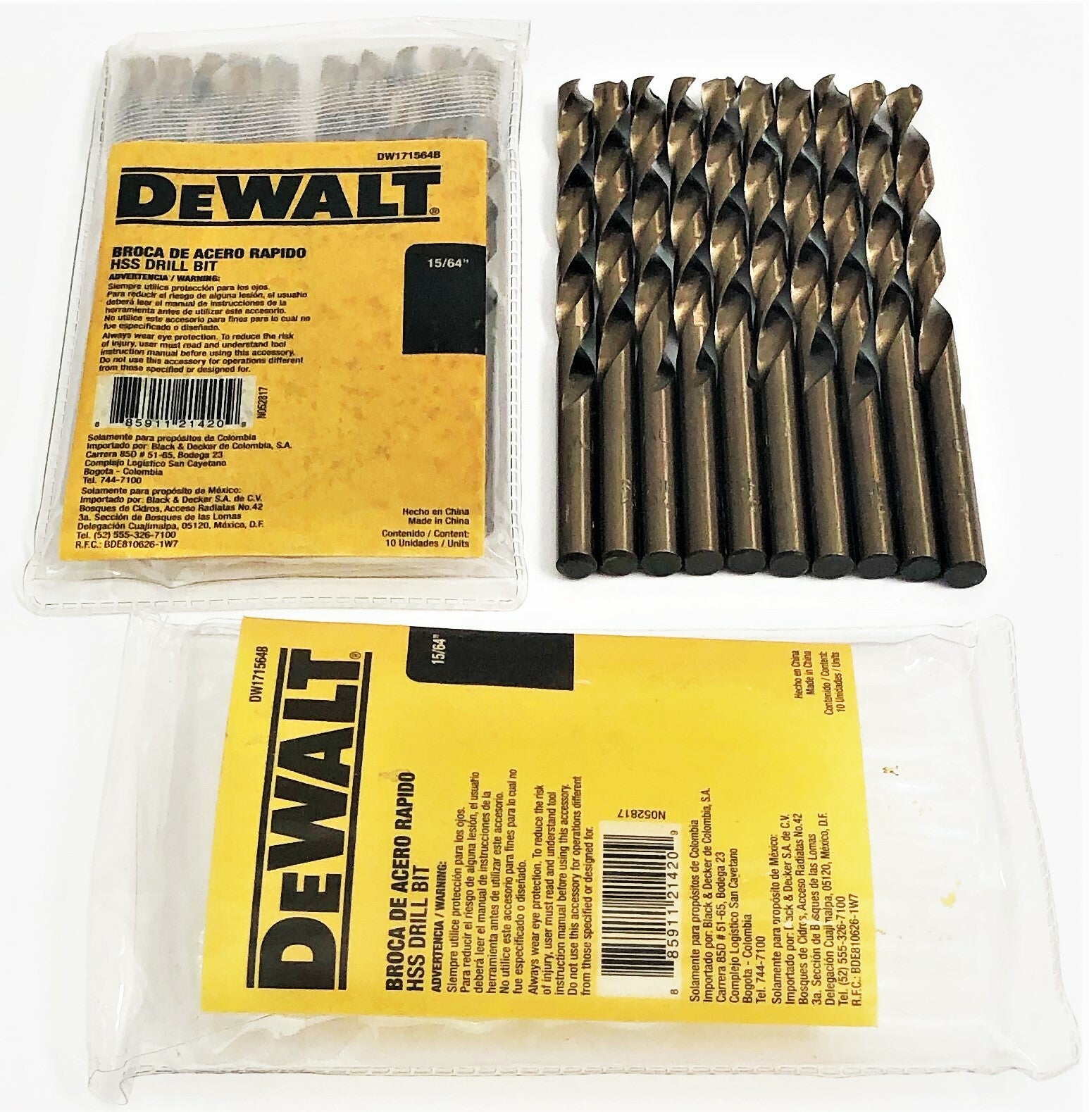 20 Dewalt 15/64" High Speed Steel Drill Bits